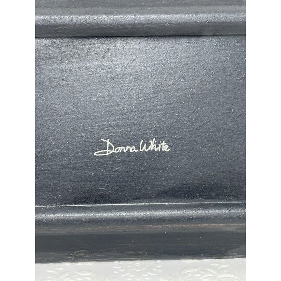 Vintage Donna White Bicycle ‘enjoy the ride’ coin and key wooden tray, rustic - Picture 8 of 10